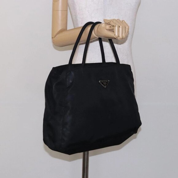 PRADA Hand Bag Nylon Black Auth - Picture 1 of 16